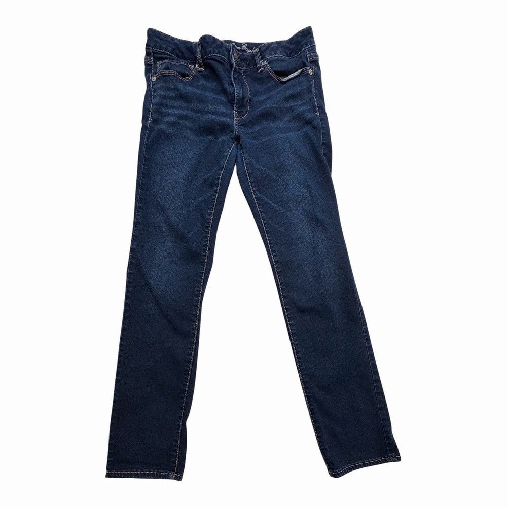 American Eagle Skinny Jeans Women's 12 Dark Wash Stretch Denim Everyday Y2K